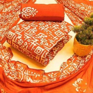 ভেজিটেবল টাই ডাই মোম বাটিক থ্রি পিছ ৯