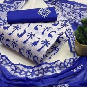 ভেজিটেবল টাই ডাই মোম বাটিক থ্রি পিছ ৩